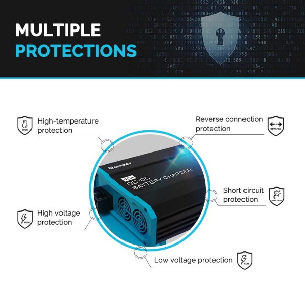 Renogy 40A 12V DC to DC On-Board Battery Charger for Flooded, Gel, AGM, and Lithium, Using Multi-Stage Charging in RVs, Commercial Vehicles, Boats, Yachts, 40A - Image 4