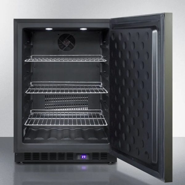 24" Wide Built-In All-Freezer, Black Stainless Steel - Image 3