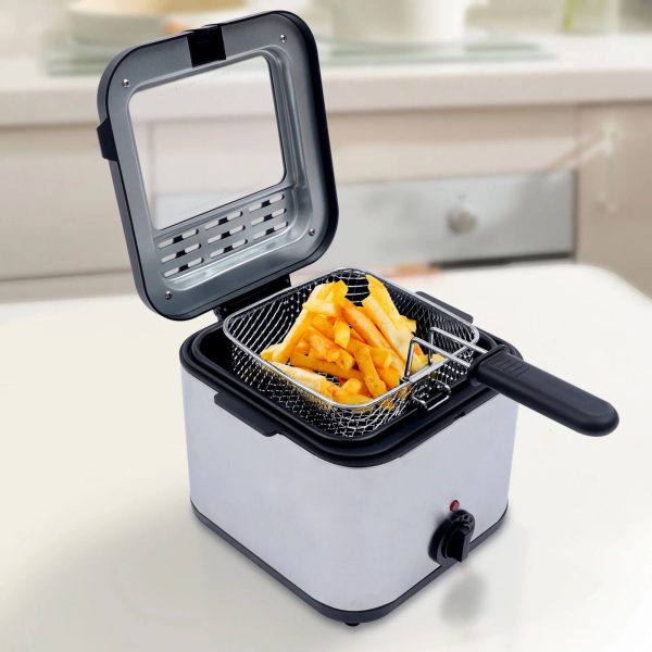 1000W 2.5L Deep Fryer With Basket Small Fryer w/ View Window, Oil Dripping Hook - Image 6