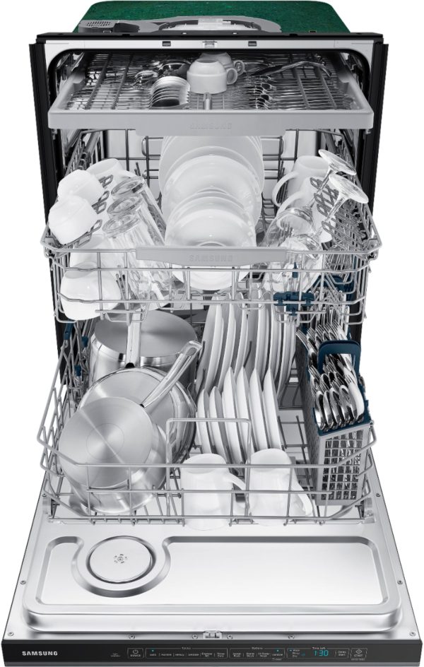 Samsung - StormWash 24" Top Control Built-In Dishwasher with AutoRelease Dry, 3rd Rack, 48 dBA - Black stainless steel - Image 4