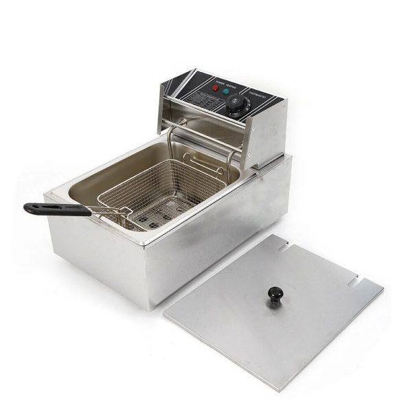 denest 5kW Large Electric Deep Fryer Single Tank Commercial Restaurant Fry Basket 6/12L - Image 3