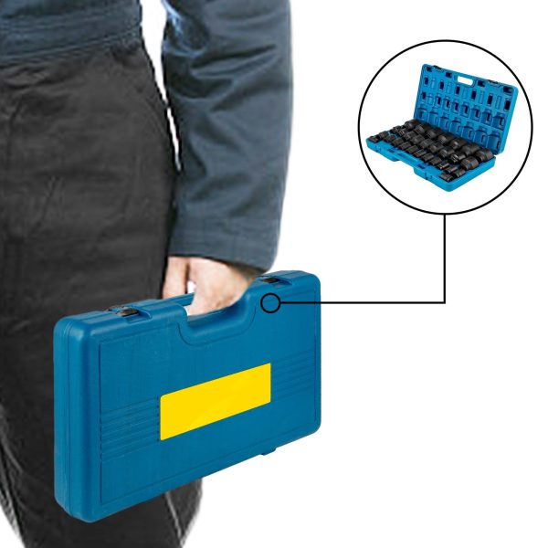 BENTISM Impact Socket Set 3/4 ", 29 Piece Impact Sockets, 6-Point Sockets, CR-M0, 3/4" Drive Socket Set Impact SAE 3/4" - 2-1/2 ", Rugged Construction with a Storage Cage - Image 7