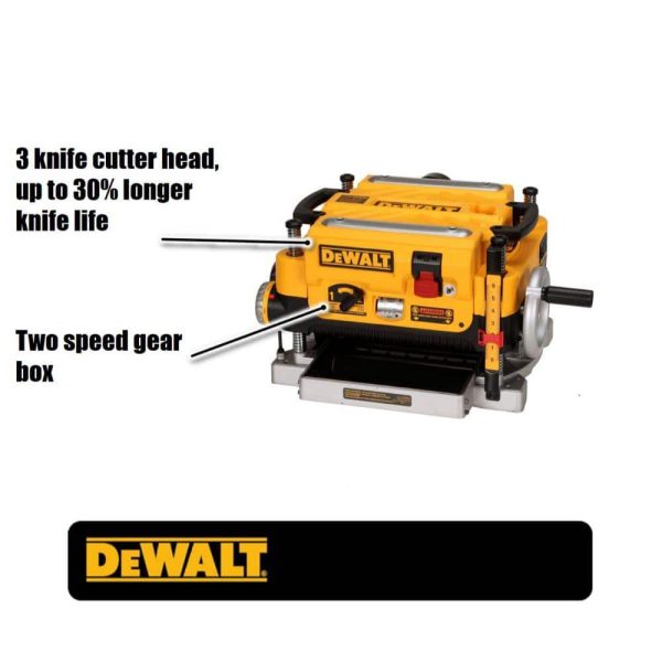 15 Amp Corded 13 in. Heavy-Duty 2-Speed Thickness Planer with (3) Knives, In Feed Table and Out Feed Table DW735X - Image 2