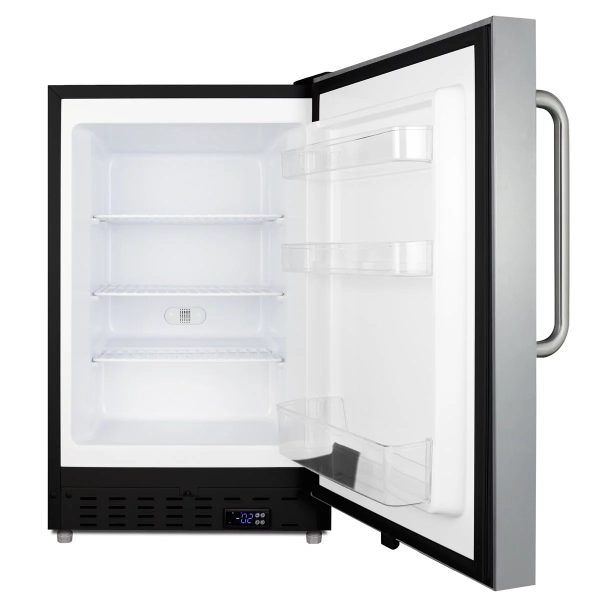 Summit ALFZ37BSSTB 20 in. Built-In All-Freezer, Stainless Steel & Black - 25 in. - Image 4