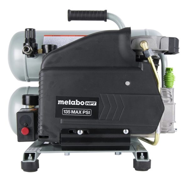 Restored Metabo HPT EC99SM 2 HP 4 Gallon Oil-Lube Twin Stack Air Compressor (Refurbished) - Image 2