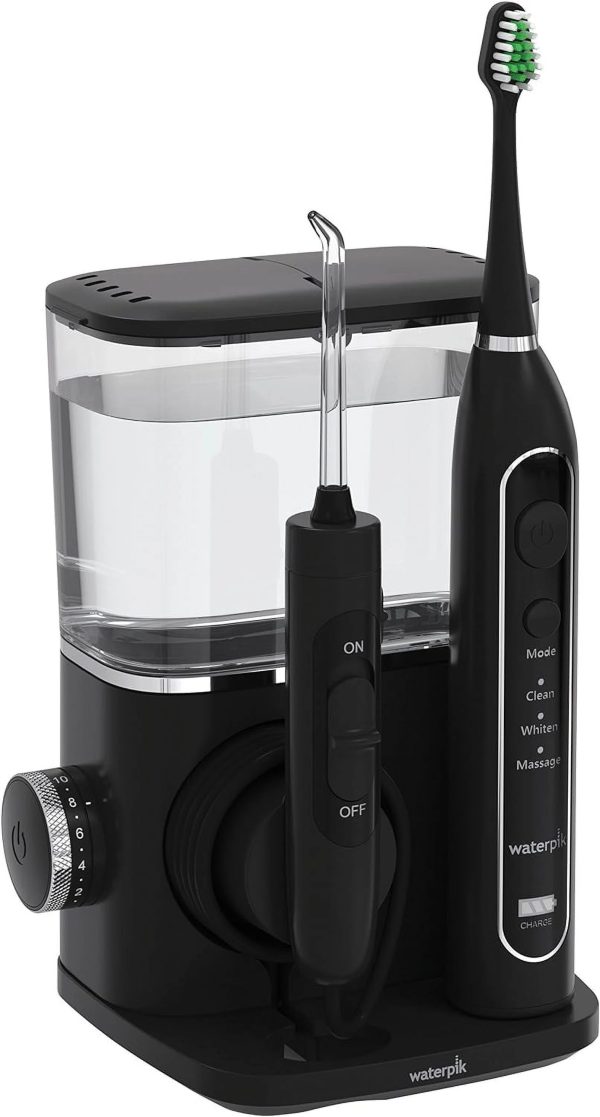 Waterpik Complete Care 9.0 Sonic Electric Toothbrush with Water Flosser, CC-01 Black, 11 Piece Set