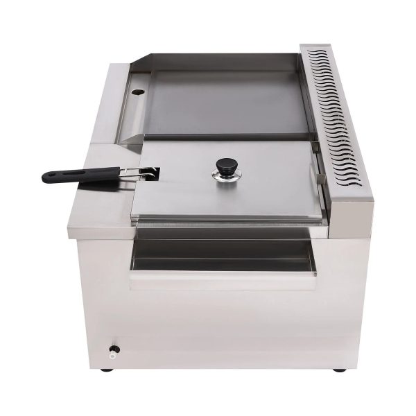 Commercial Deep Fryer with Griddle, Large Capacity Countertop Propane Gas Deep Fryer 2-Burner Stainless Steel Countertop Oil Fryer with Basket & Lid for Commercial & Home - Image 6