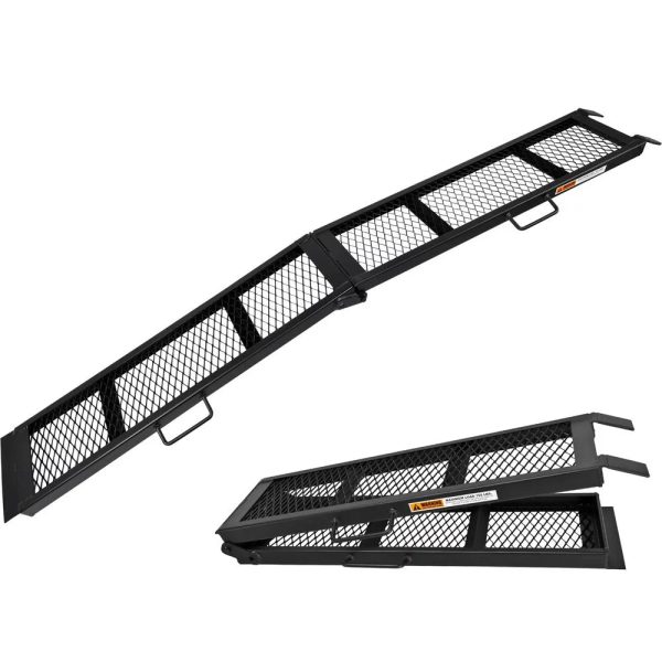 90in Black Steel Dual Runner Folding ATV Ramps