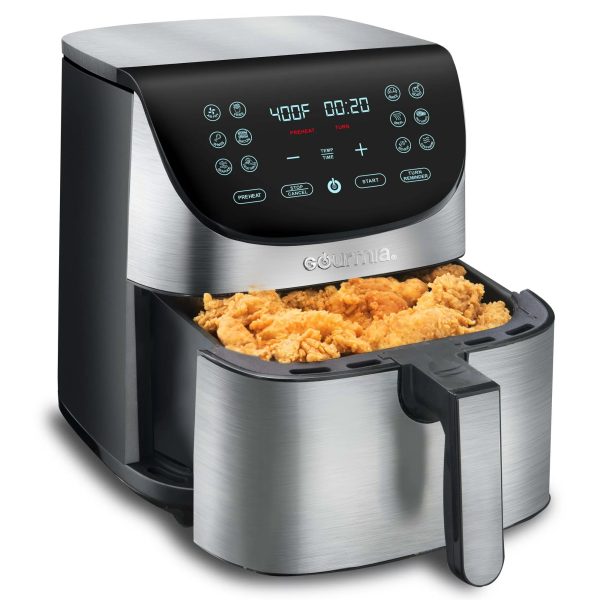 Gourmia 7-Qt Digital Air Fryer with Guided Cooking， Easy Clean， Stainless Steel - Image 2