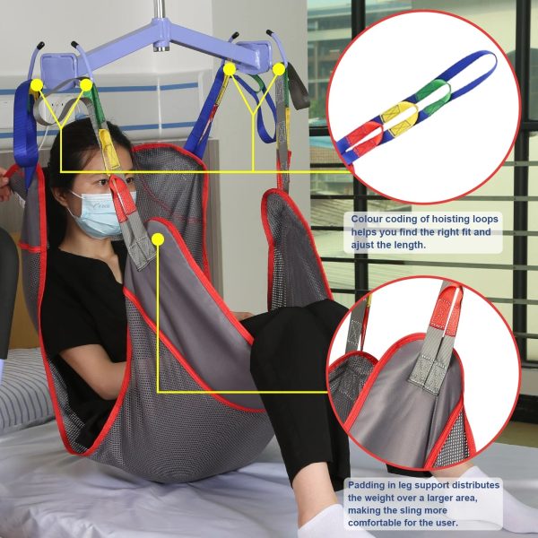 EZ Assistive Universal Full Body Patient Lift Sling, Mesh Fabric Patient Sling Transfer and Bathing aids, 500lb Weight Capacity - Image 5