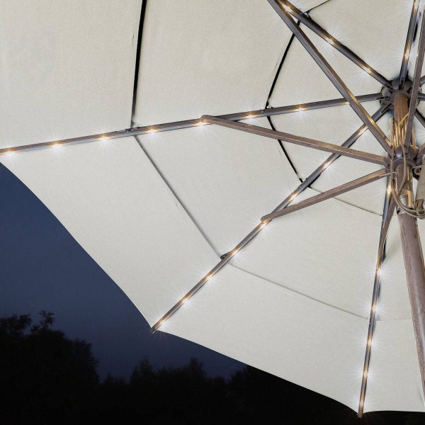 Activa 11ft Aluminium Umbrella with LED Lights in Pumice - Image 5