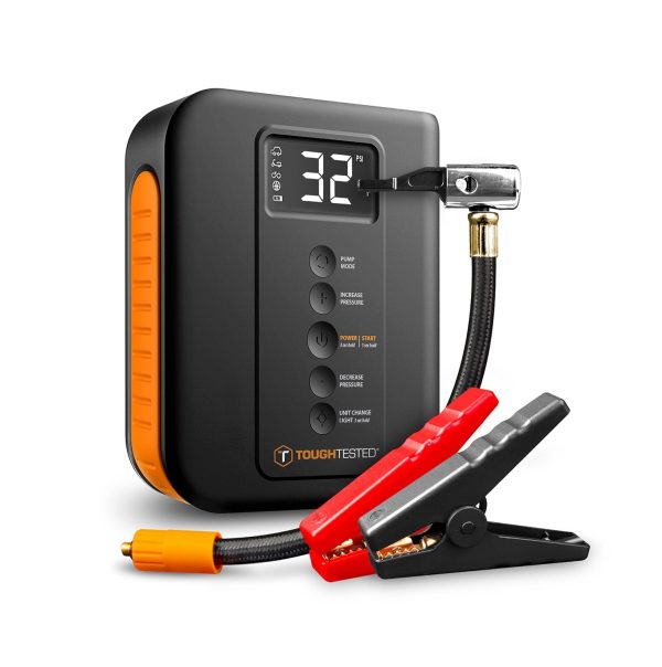 ToughTested - Vehicle Jump Starter with Air Pump Tire Inflator & Built-in Portable Charger Powerbank