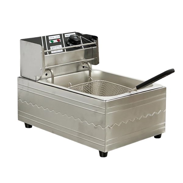 1600W Electric Deep Fryer, Stainless Steel Countertop Fryer Large Capacity, Thickening Multi-functional Fryer Commercial Single-chamber 2.5 Gallon