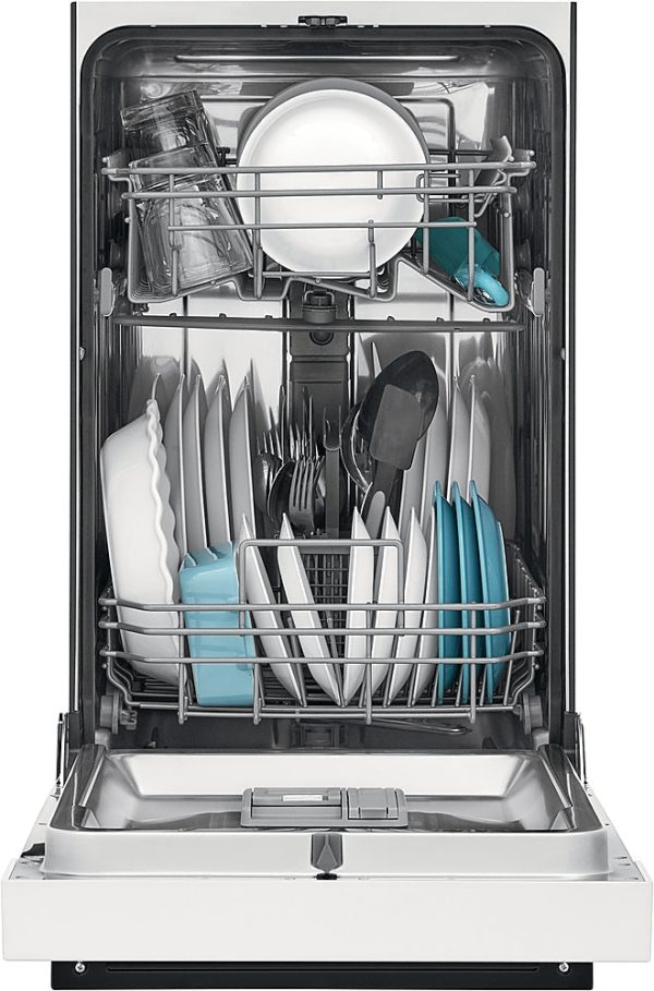 Frigidaire - 18" Front Control Built-In Dishwasher with Stainless Steel Tub - White - Image 4