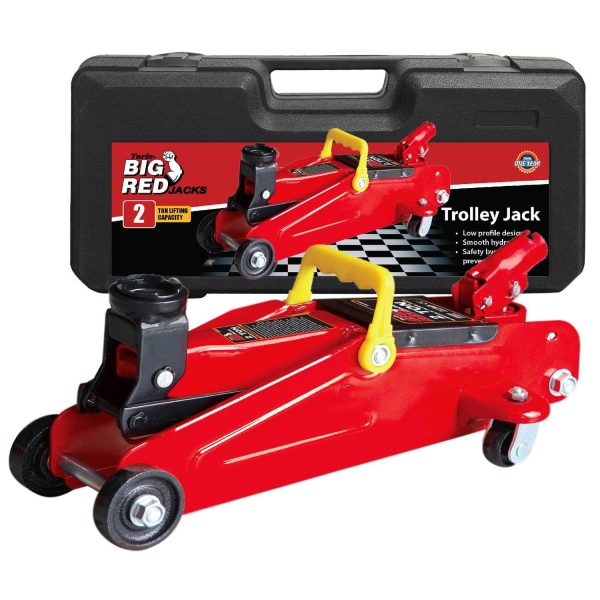 Torin Jacks Big Red 2 Ton Hydraulic Swivel Trolley Floor Jack with Carry Case, 2 Pack - Image 6