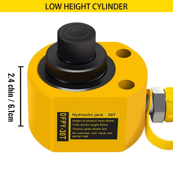 VEVOR Hydraulic Cylinder Jack, Hollow Ram Jack 30 Ton 2"(50mm)Stroke Durable 10000 Psi Single Acting - Image 5