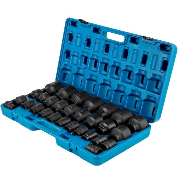 BENTISM Impact Socket Set 3/4 ", 29 Piece Impact Sockets, 6-Point Sockets, CR-M0, 3/4" Drive Socket Set Impact SAE 3/4" - 2-1/2 ", Rugged Construction with a Storage Cage