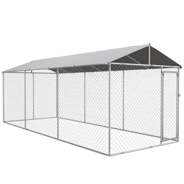 PawHut 19.7' x 7.5' x 7.5' Outdoor Dog Kennel W/ Waterproof Roof - Image 2