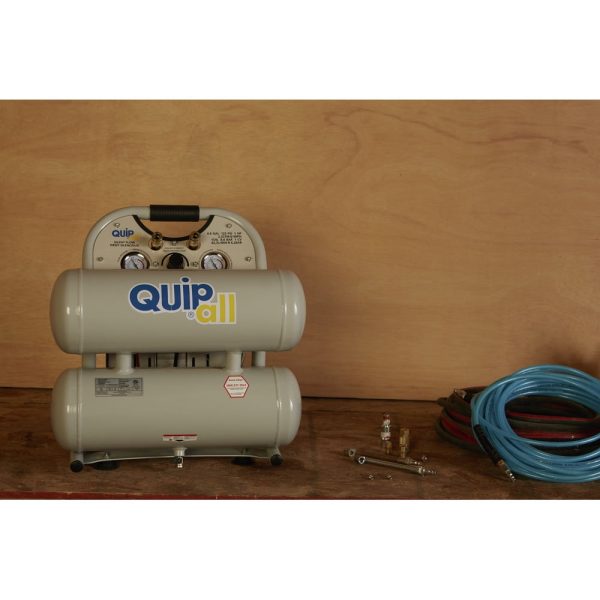 Quipall 4-1-SILTWN-AL Ultra Quiet 1 HP 4.6 Gallon Oil-Free Twin Stack Air Compressor - Image 10