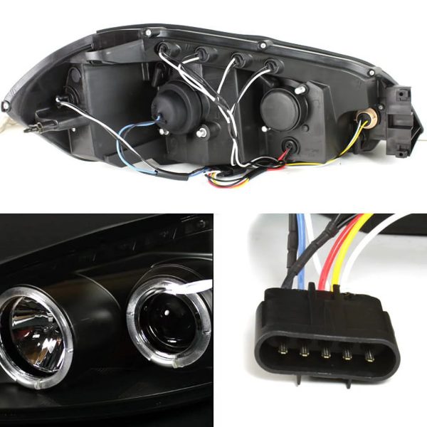 AKKON - For Black Smoked 2006-2013 Chevy Impala LED Halo Headlights + LED Tail Lights Lamps - Image 2