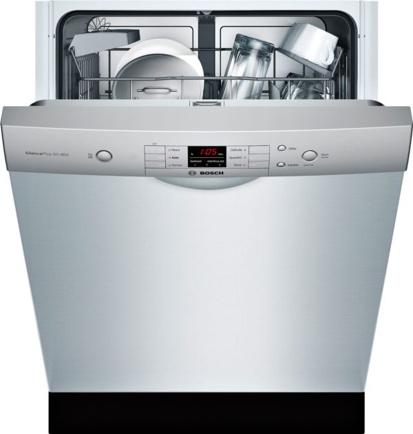 Bosch - 100 Series 24" Front Control Built-In Dishwasher with Hybrid Stainless Steel Tub - Stainless steel - Image 2