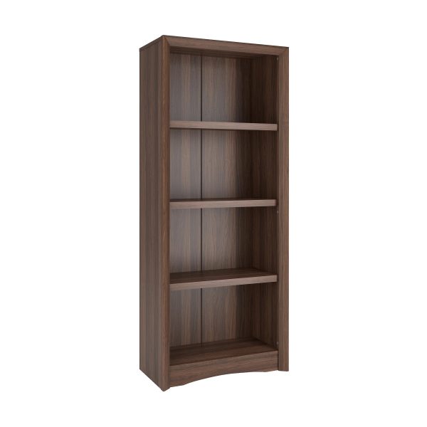 CorLiving Quadra Brown Engineered Wood Tall Adjustable 4 Shelf Vertical Bookcase