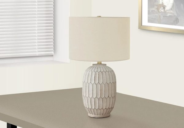 9720 LightingTable Lamp, Cream Resin, Shade, Transitional Lighting-24 H Table, 14.5" L x 14.5" W x 24" H