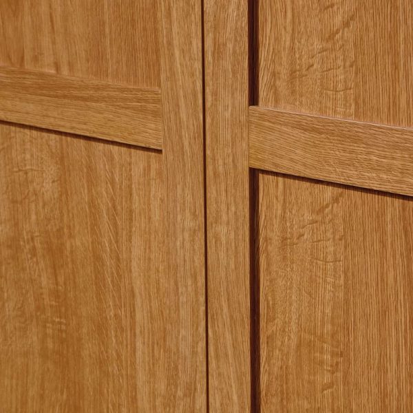 Lark Manor Elborough Manufactured Wood Armoire Highland Oak - Image 5