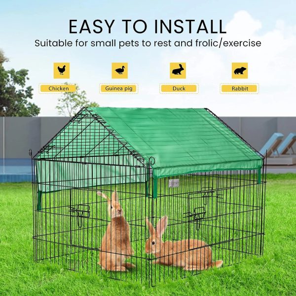 SPECSTAR 71” x 30” Chicken Coop Large Metal Chicken Cage House, Waterproof, Green - Image 5