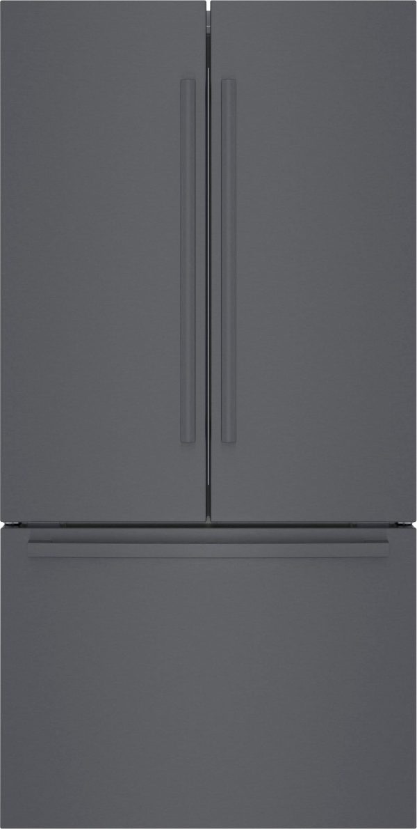 Bosch - 800 Series 21 Cu. Ft. French Door Counter-Depth Smart Refrigerator - Black stainless steel