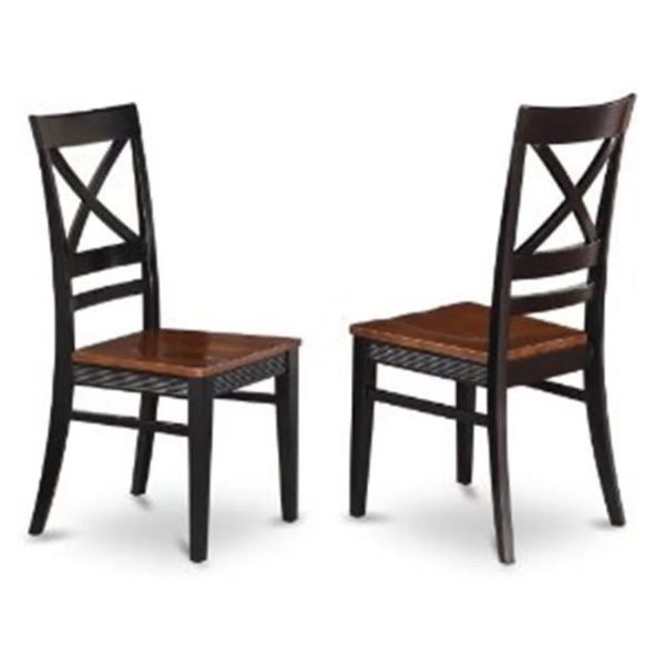 Wooden Imports Furniture QU-WC-BLK Quincy Dining Chair With X-Back in Black & Cherry Finish - Pack of 2