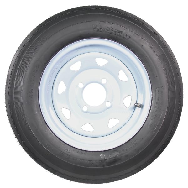 2-Pack Trailer Tires On White Wheel Rims 530-12 5.30-12 5.30 x 12 Load C 4 Lug - Image 2