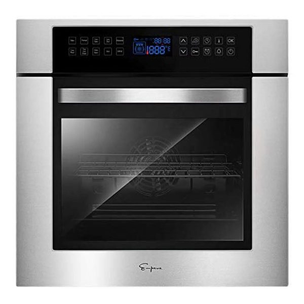 Empava 24 Inch Electric Single Wall Oven 10 Cooking Functions Deluxe 360° ROTISSERIE with Sensitive Touch Control in Stainless Steel - Image 4