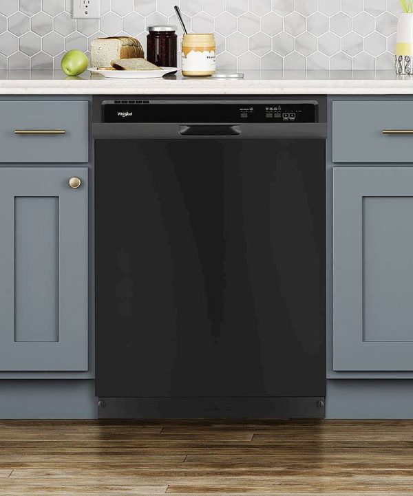 Whirlpool - 24" Front Control Built-In Dishwasher with 1-Hour Wash Cycle, 55dBA - Black - Image 6