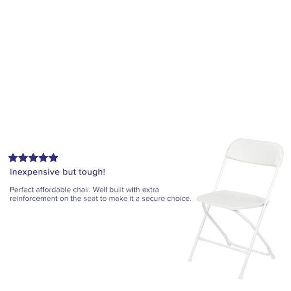 Flash Furniture 10-Pack White Standard Folding Chair with Solid Seat (Indoor) - Image 4