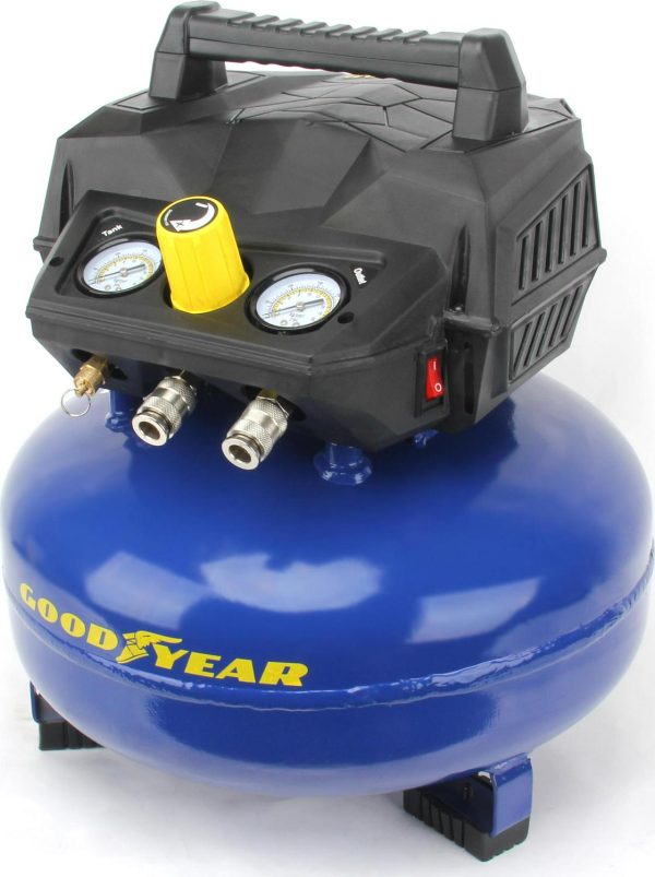 GOODYEAR 6 Gallon 175 Max Psi Portable Pancake Air Compressor， 3.0 SCFM at 90 Psi