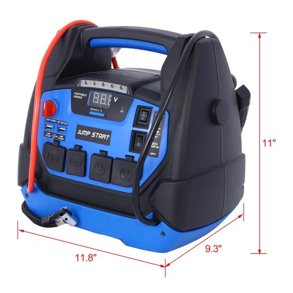 Rechargeable Jump Starter, 1800 Amp Battery Jump Starter with Air Compressor Car Tire Inflator - Image 7