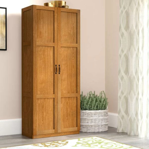 Lark Manor Elborough Manufactured Wood Armoire Highland Oak - Image 2