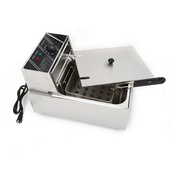 denest 5kW Large Electric Deep Fryer Single Tank Commercial Restaurant Fry Basket 6/12L - Image 7