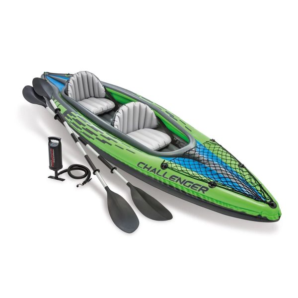 Intex Challenger K2 Inflatable Kayak with Oars and Hand Pump