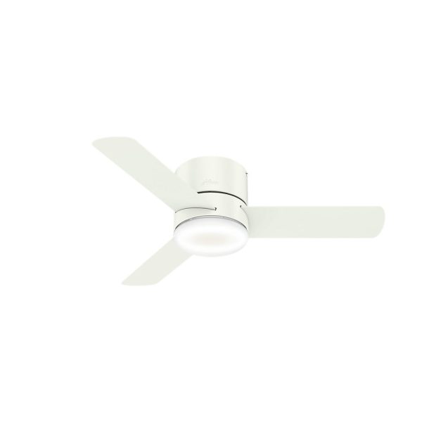 Hunter 59452 44 in. Minimus Ceiling Fan with Remote and LED Light Kit (Fresh White)