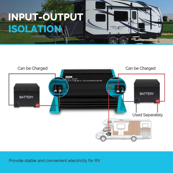 Renogy 40A 12V DC to DC On-Board Battery Charger for Flooded, Gel, AGM, and Lithium, Using Multi-Stage Charging in RVs, Commercial Vehicles, Boats, Yachts, 40A - Image 2