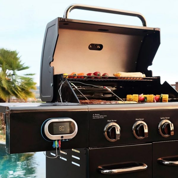 Kenmore 4-Burner Smart Gas Grill with Side Searing Burner, Black with Chrome Accents - Image 10