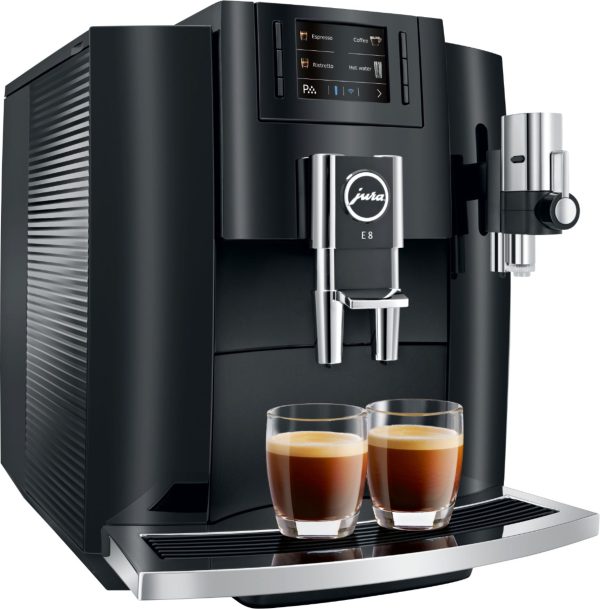 Jura - E8 12-Cup Automatic Coffee Machine - Piano Black